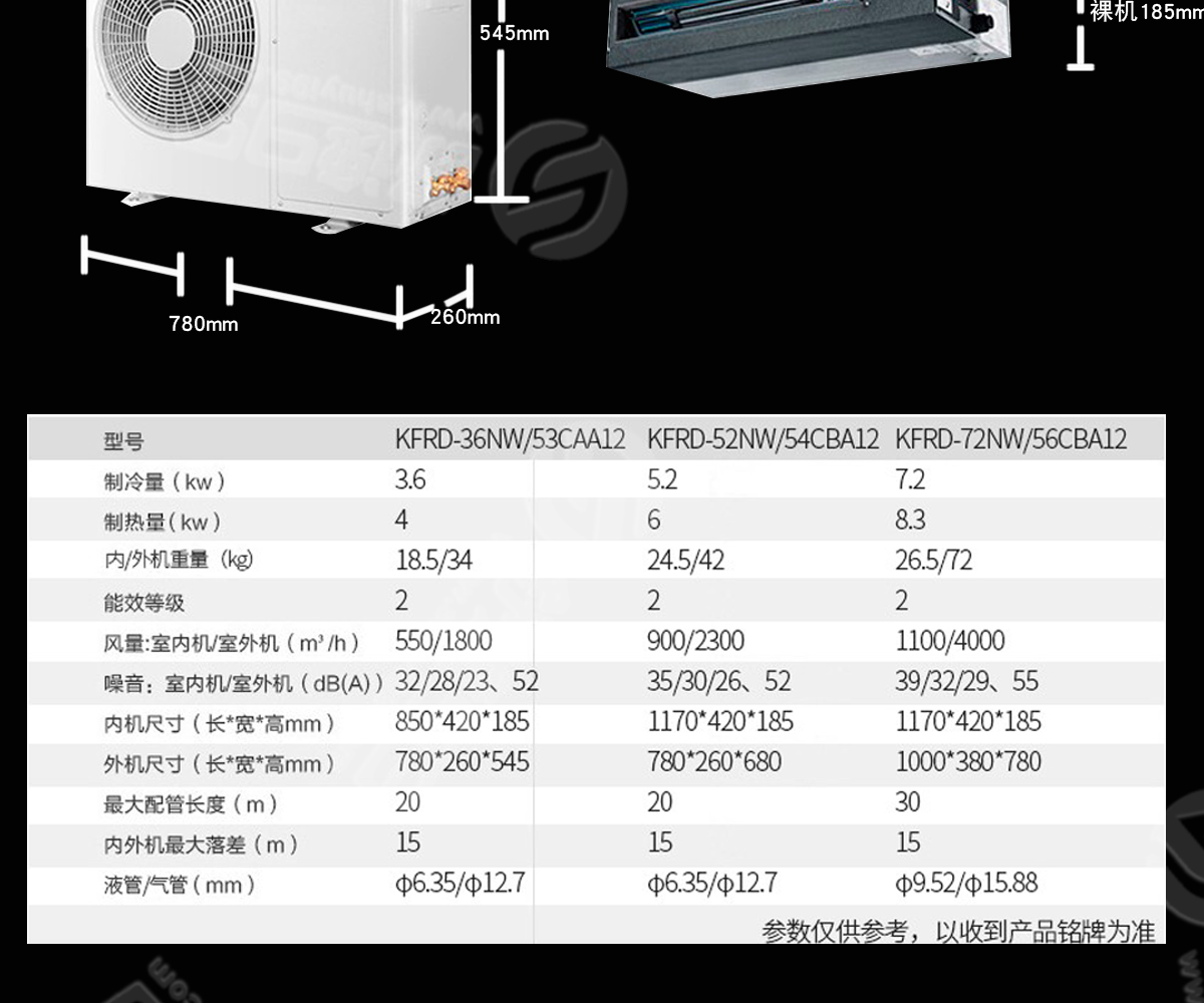 海爾（Haier）大2匹一拖一風管機家用中央空調(diào) 大2P